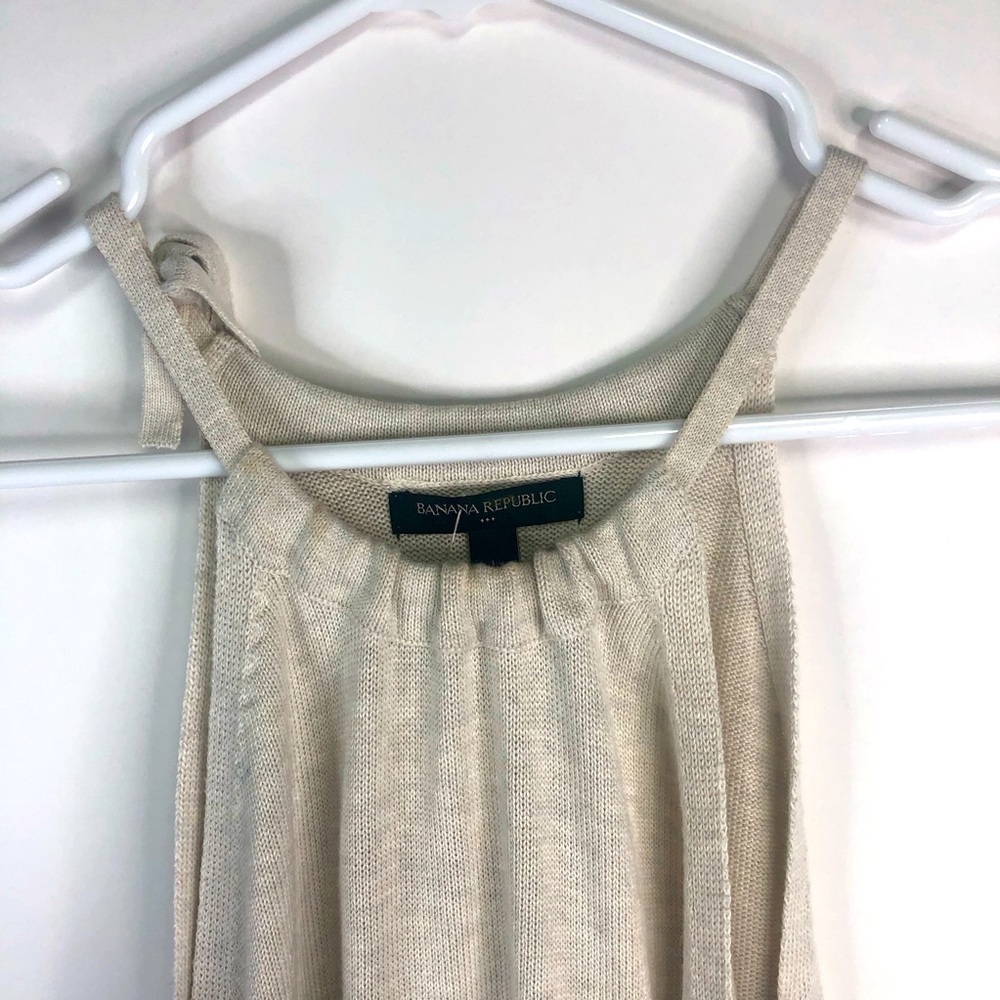 Banana Republic beige cream halter sweater top scoop neckline L - Picture 3 of 11